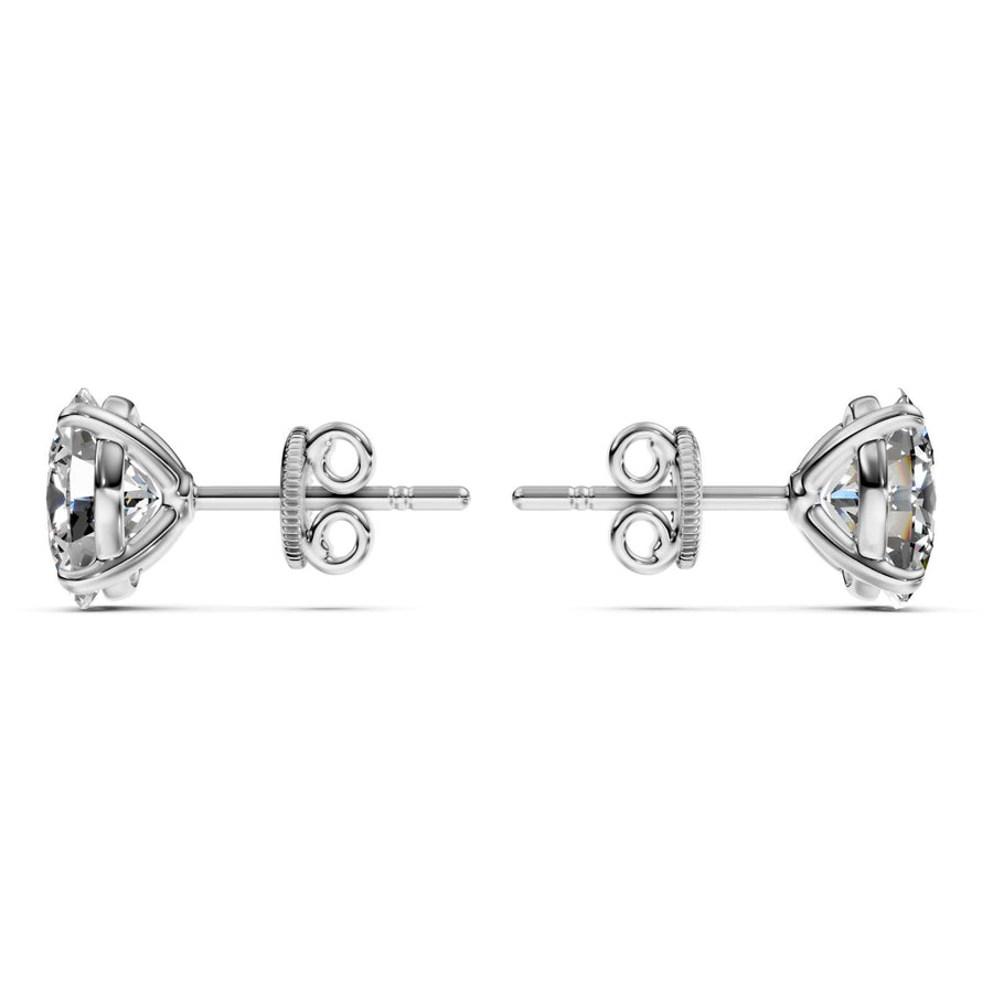 3 ct Oval Cut Stud Solitaire Butterfly Diamond Earrings VS1 D White Gold 14k