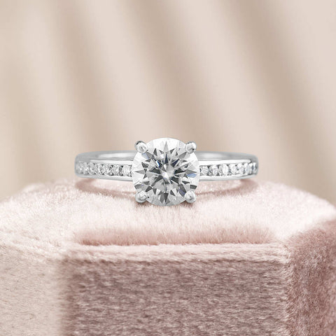 Emilia 1.78 ct Lab Grown Round Cut Channel Set Diamond Engagement Ring