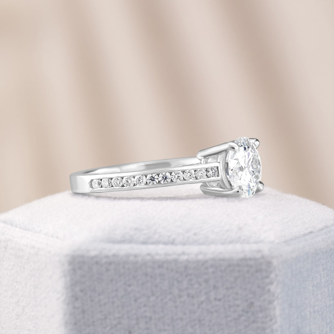 Emilia 2.78 ct Lab Grown Round Cut Channel Set Diamond Engagement Ring