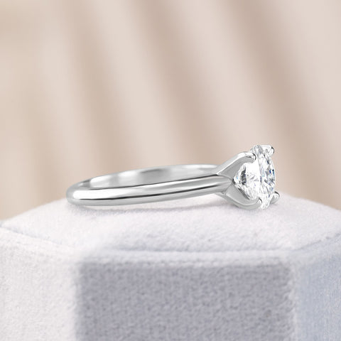Violet 2 ct Lab Grown Round Cut Classic 4 Prong Diamond Engagement Ring