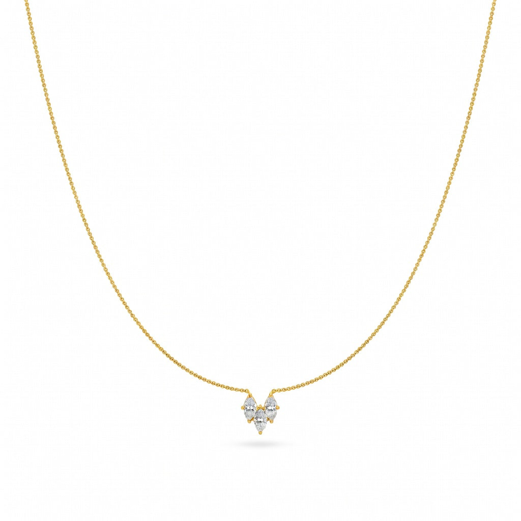 0.4 Ct Marquise Cut Diamond Pendant Necklace VS1 D-F White Gold 14k