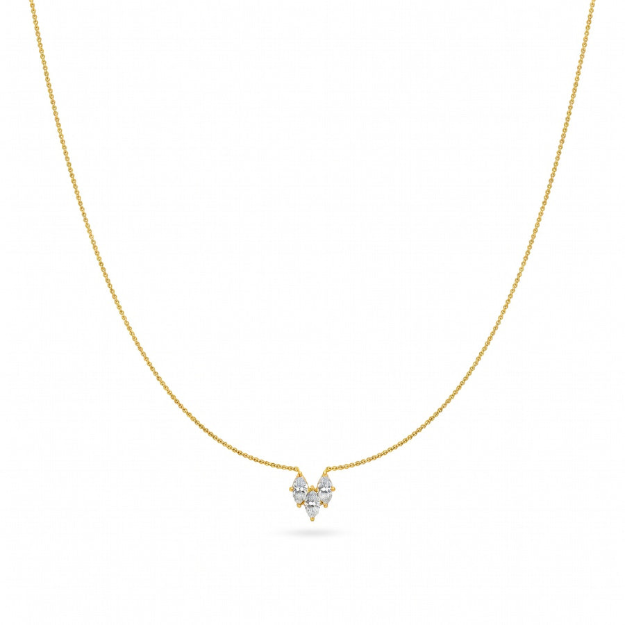 0.4 Ct Marquise Cut Diamond Pendant Necklace VS1 D-F White Gold 14k