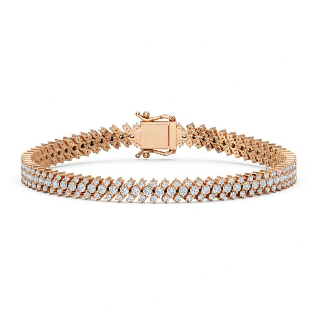 4.36 Carat Round Cut Diamond Tennis Bracelet VS1 D F White Gold 14k