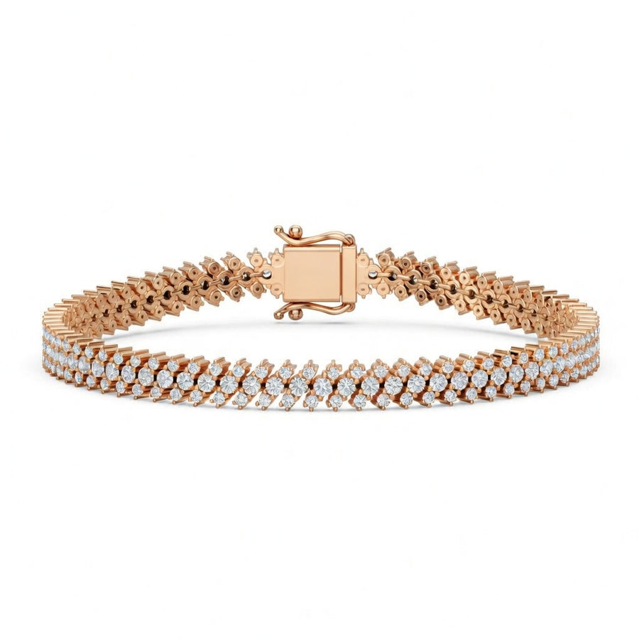 4.36 Carat Round Cut Diamond Tennis Bracelet VS1 D F White Gold 14k