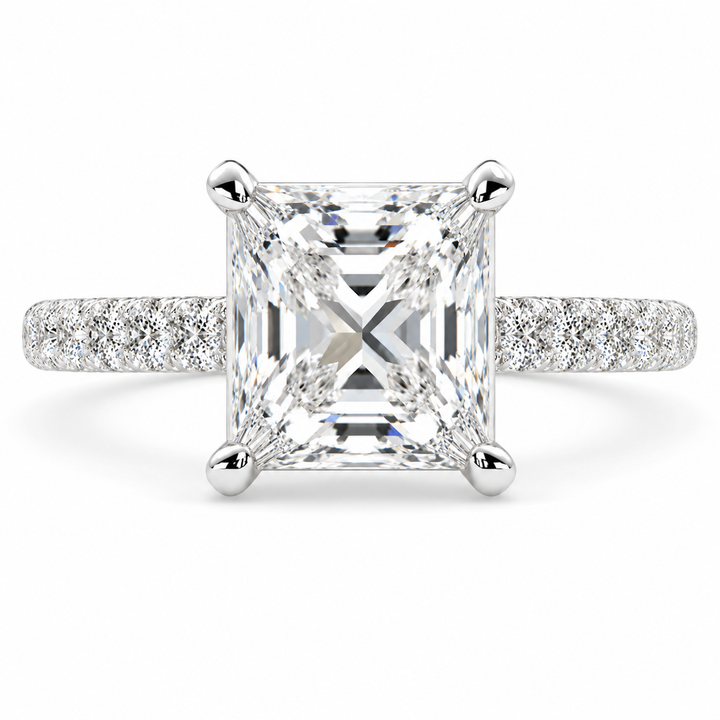 Ginevra 4.2 Carat Princess Cut Tapered Engagement Ring