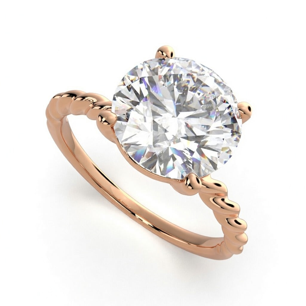 Renata 2 Carat Cushion Cut Solitaire Rope Engagement Ring