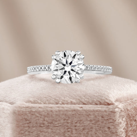 Ivy 3.55 ct Lab Grown Round Cut Classic 6 Prong Diamond Engagement Ring