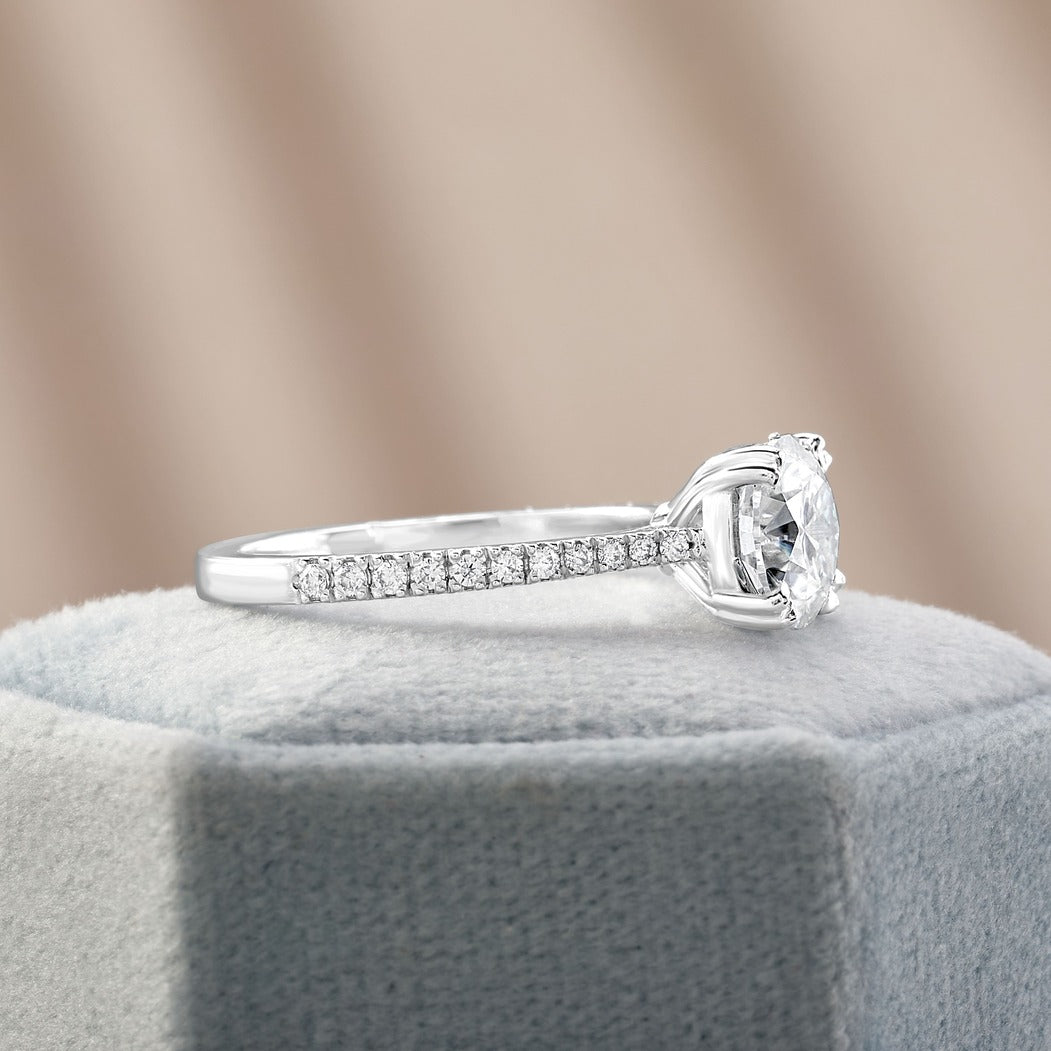 Ivy 3.05 ct Lab Grown Round Cut Classic 6 Prong Diamond Engagement Ring
