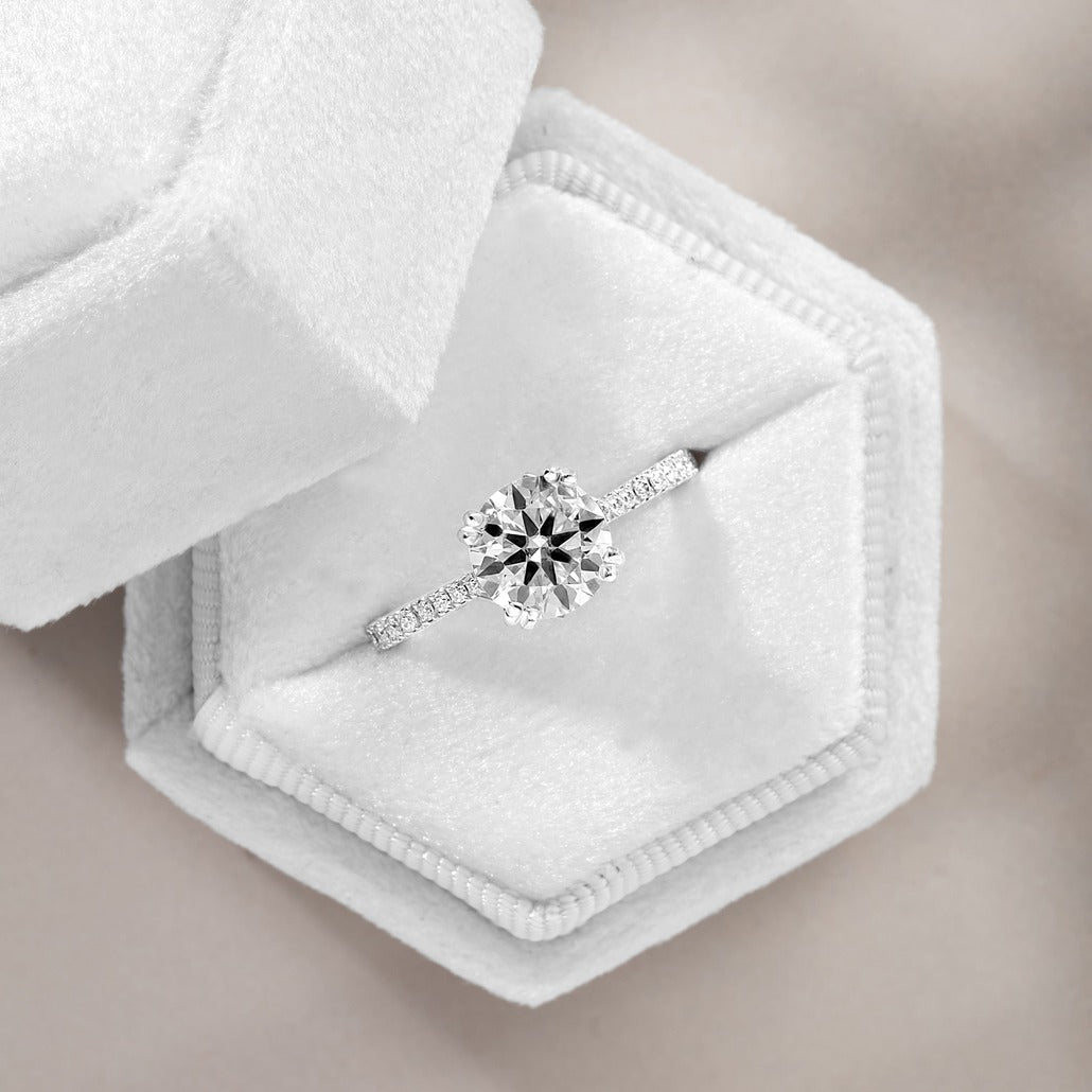 Ivy 3.05 ct Lab Grown Round Cut Classic 6 Prong Diamond Engagement Ring