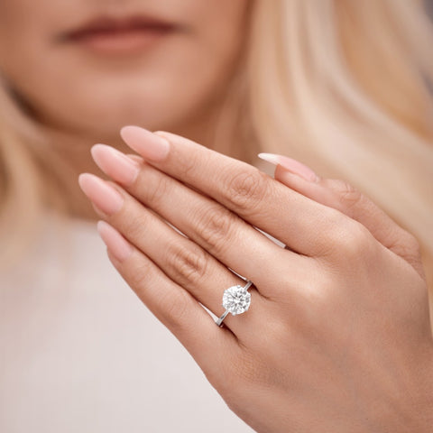Cora 2.5 ct Lab Grown Round Cut Classic 6 Prong Diamond Engagement Ring