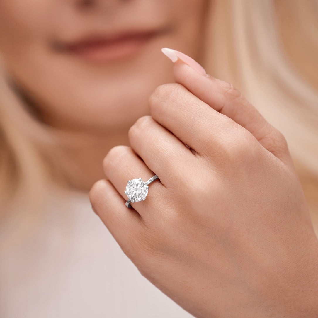 Cora 1 ct Lab Grown Round Cut Classic 6 Prong Diamond Engagement Ring