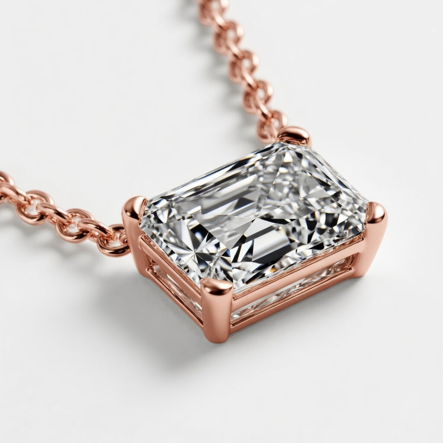 1.00 CTW Radiant Cut Lab-Grown Diamond “Ethereal” Solitaire Pendant with Adjustable Chain (D–F / VS1–VS2, IGI Certified)