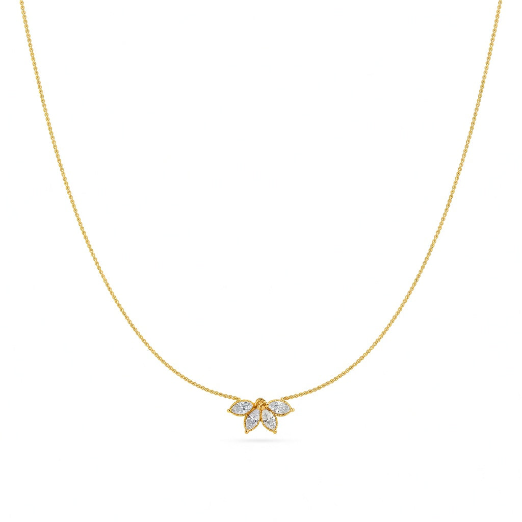 1 Ct Marquise Pear Cut Diamond Pendant Necklace VS1 D-F White Gold 14k