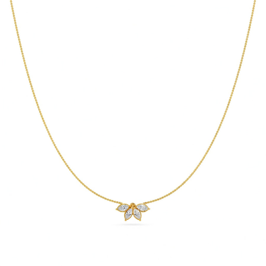 1 Ct Marquise Pear Cut Diamond Pendant Necklace VS1 D-F White Gold 14k