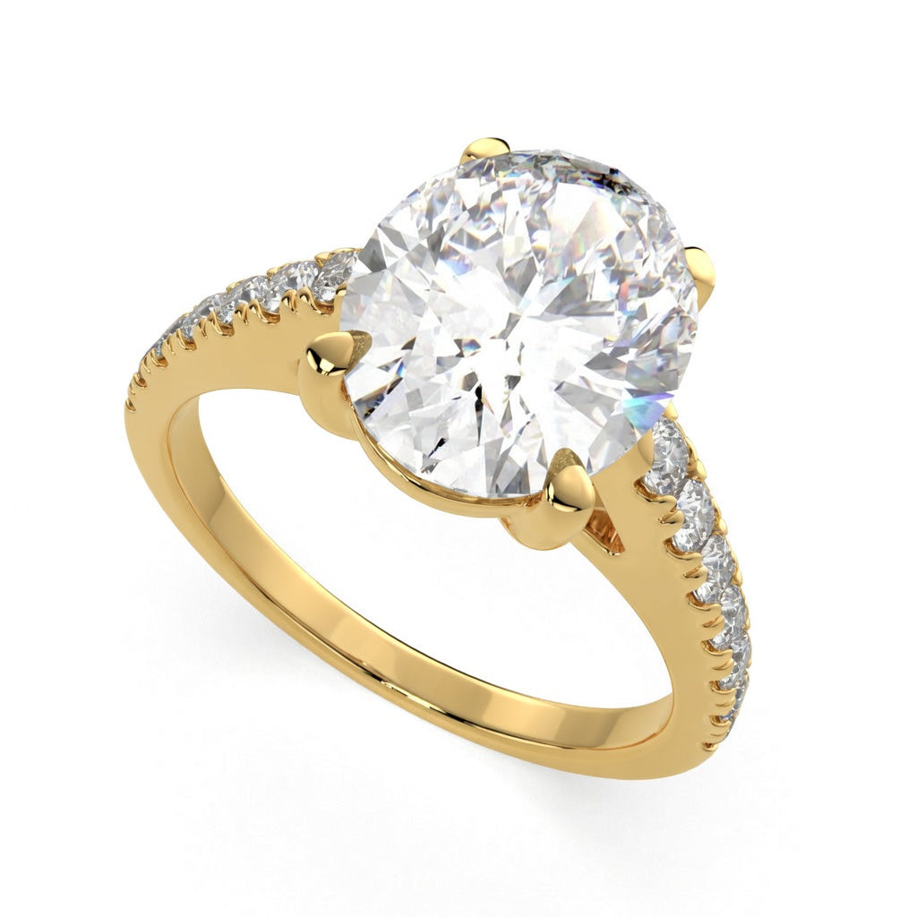 Ginevra 2.2 Carat Oval Cut Tapered Engagement Ring