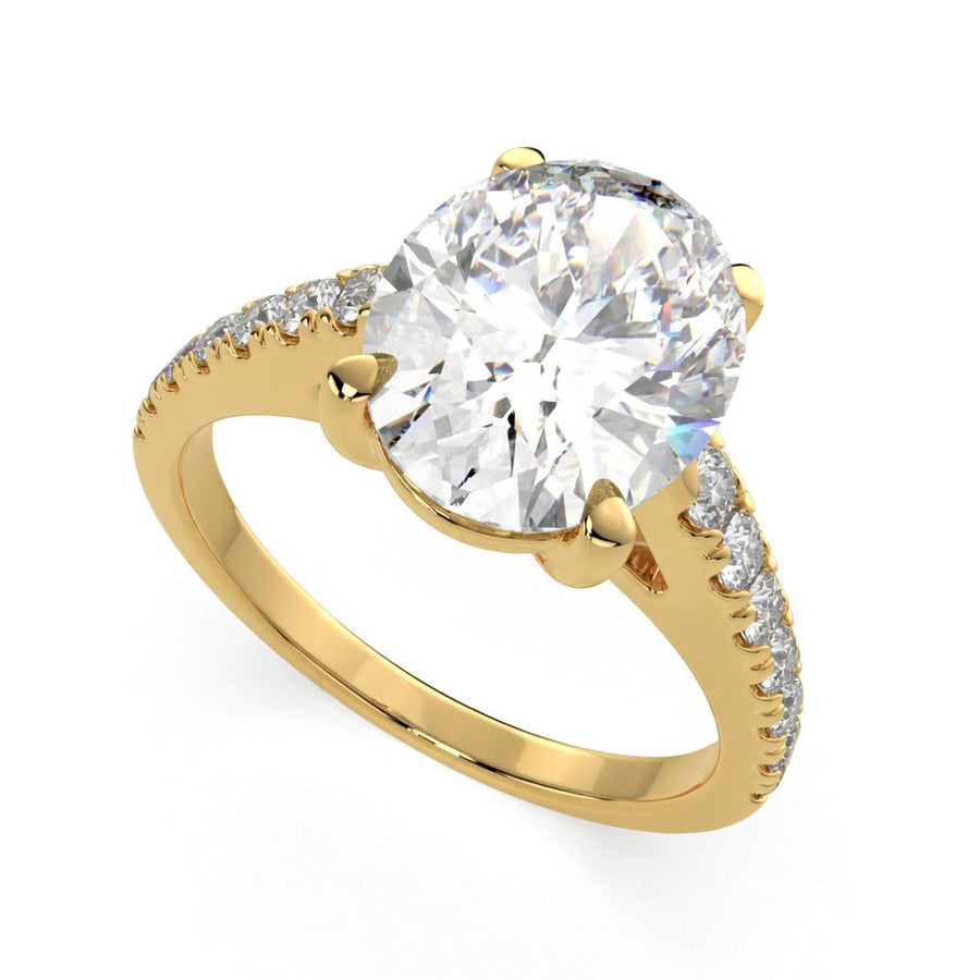 Ginevra 2.2 Carat Oval Cut Tapered Engagement Ring