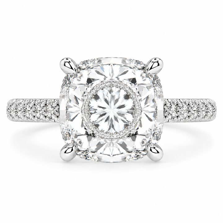 Ginevra 6.2 Carat Cushion Cut Tapered Engagement Ring