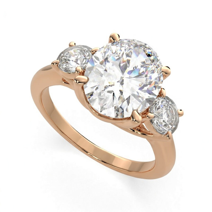 Hana 3.2 Carat Oval Cut 3 Stone Engagement Ring