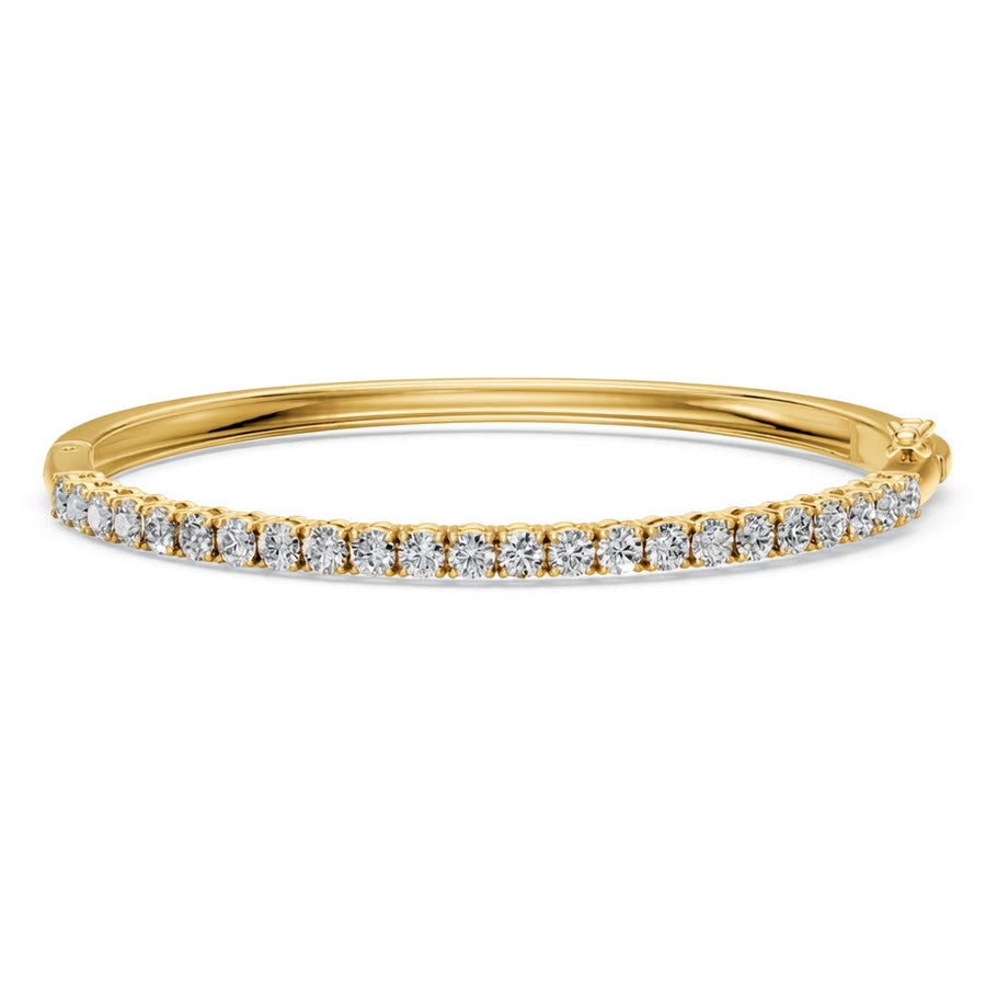 3.11 Carat Round Cut Diamond Bangle Bracelet VS1 D F White Gold 14k