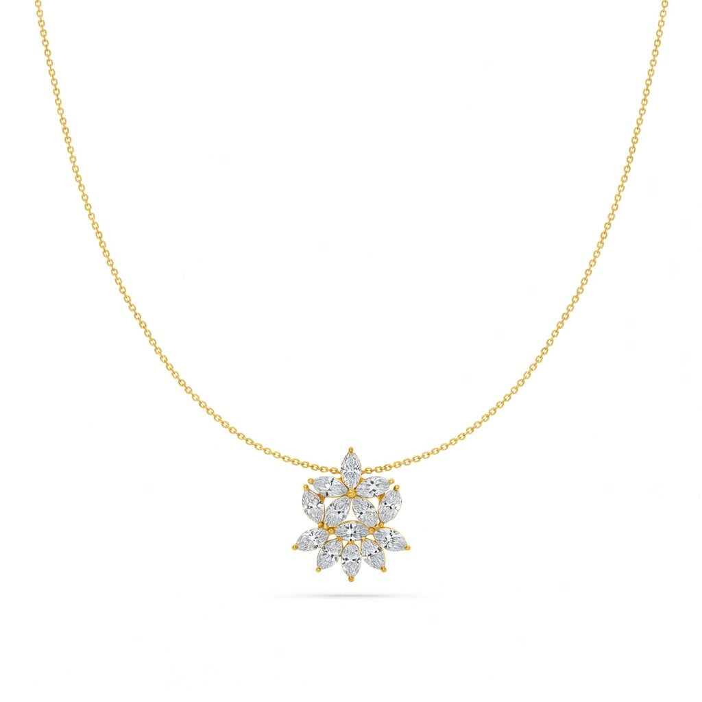 1.75 Ct Marquise Cut Diamond Pendant Necklace VS1 D-F White Gold 14k