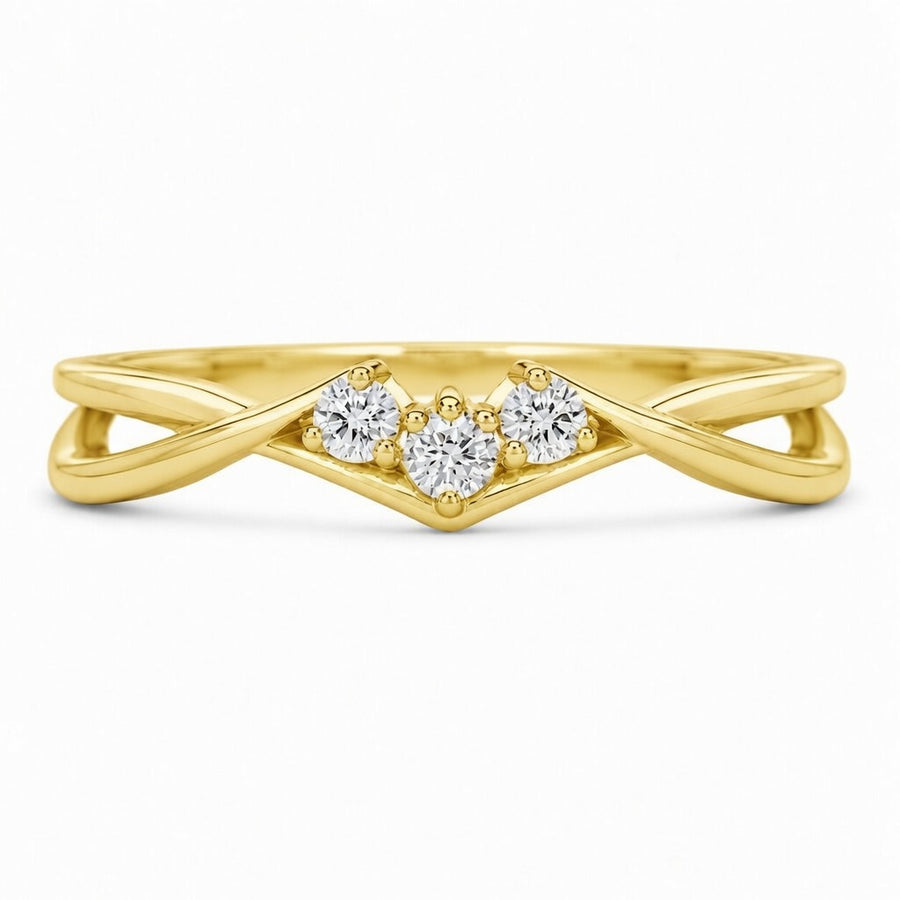 1.00 CT Minimal Twisted Lab-Grown Diamond Trilogy Engagement Ring in 14K White Gold – Dainty Three-Stone Promise Design