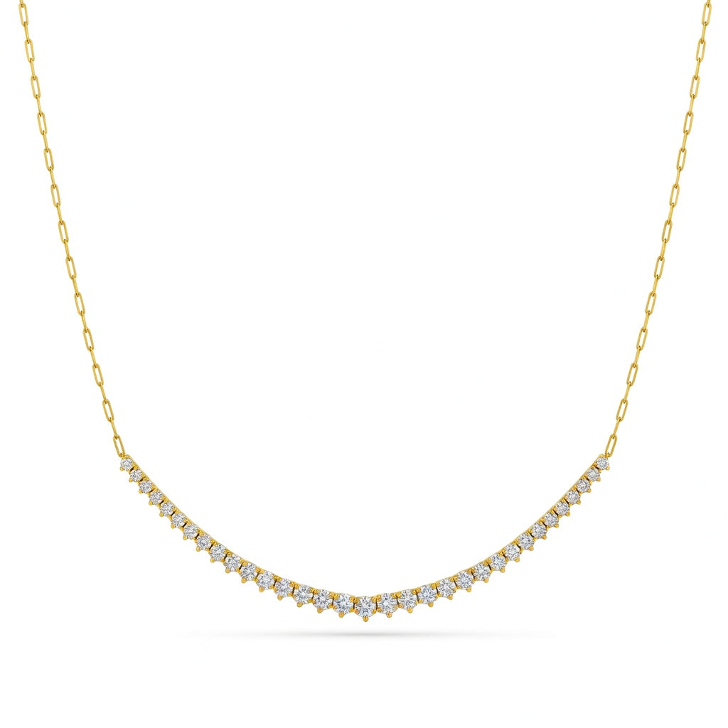 2.25 Ct Round Cut Diamond Chain Necklace VS1 D-F White Gold 14k