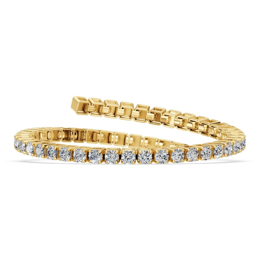 4.74 Carat Round Cut Diamond Bangle Bracelet VS1 D F White Gold 14k