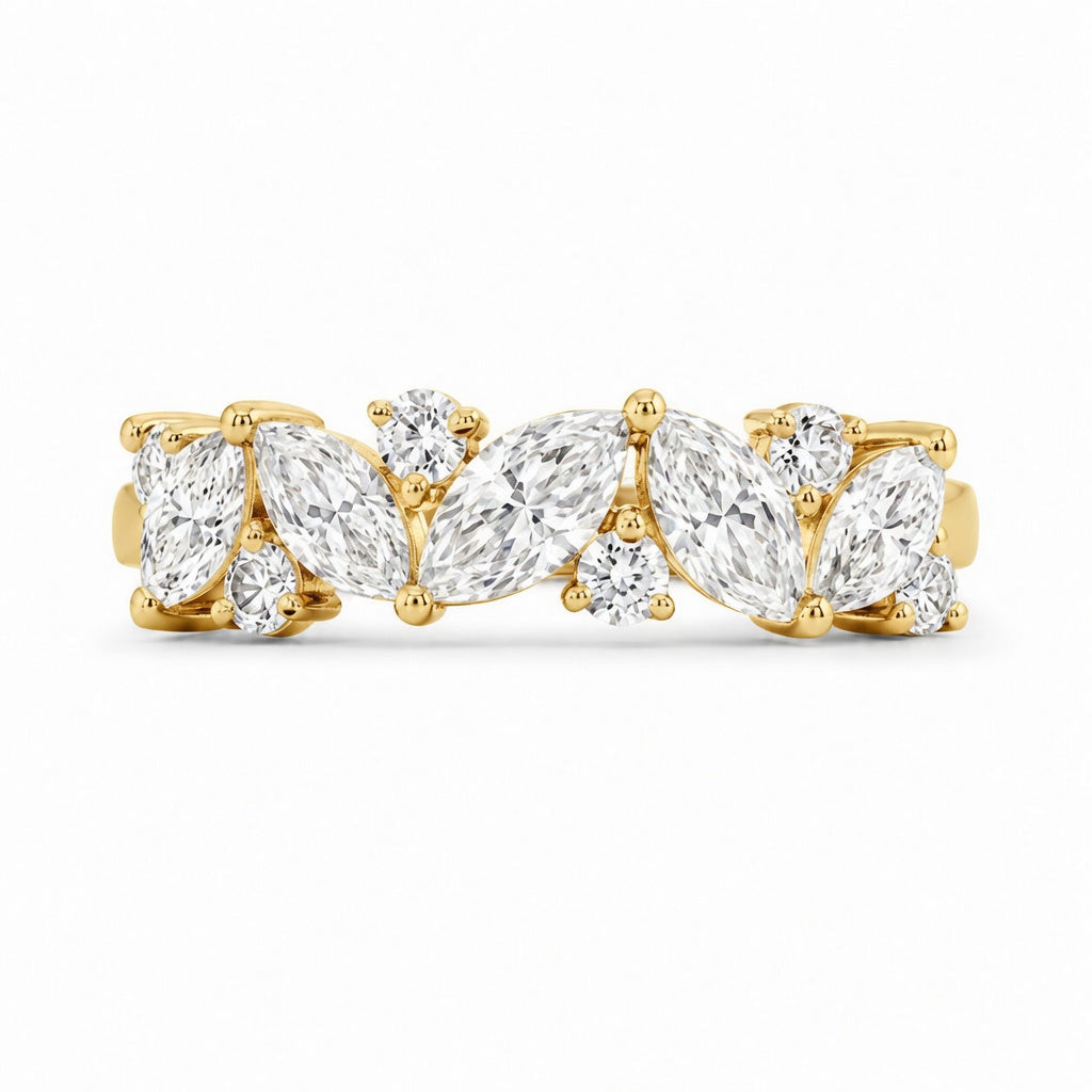 1.41 CT Lab-Grown Diamond Half Eternity Band in 14K White Gold (D–F / VS1–VS2)