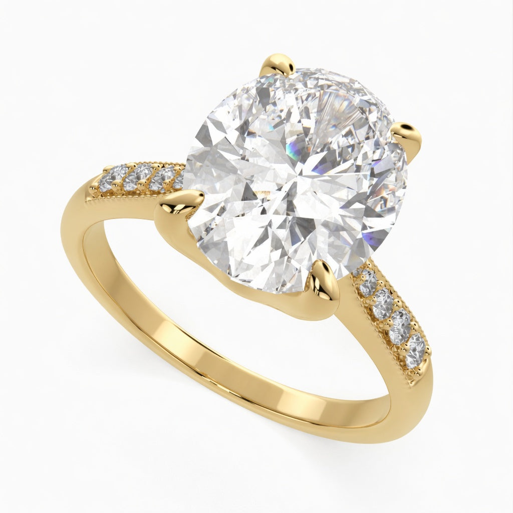 Federica 4.4 Carat Oval Cut 4 Prong Engagement Ring
