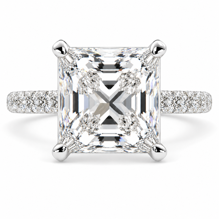 Ginevra 6.2 Carat Princess Cut Tapered Engagement Ring
