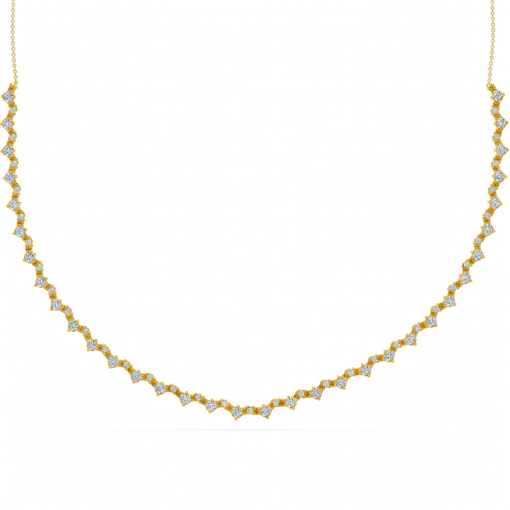 3.65 Ct Round Cut Diamond Tennis Necklace VS1 D-F White Gold 14k