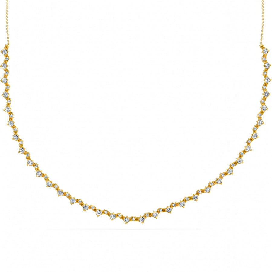 3.65 Ct Round Cut Diamond Tennis Necklace VS1 D-F White Gold 14k