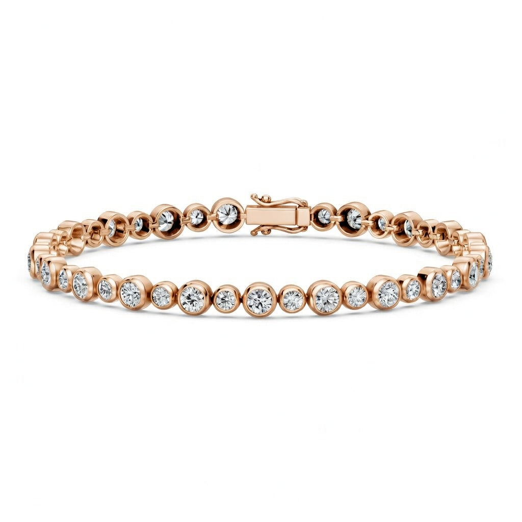 5.14 Carat Round Cut Diamond Tennis Bracelet VS1 D F White Gold 14k