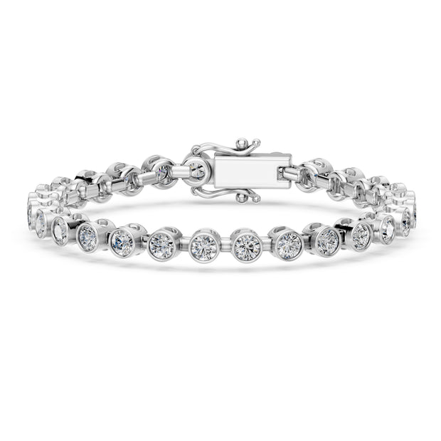 8.13 Carat Round Cut Diamond Tennis Bracelet VS1 D F White Gold 14k