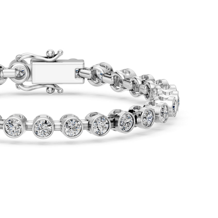 8.13 Carat Round Cut Diamond Tennis Bracelet VS1 D F White Gold 14k