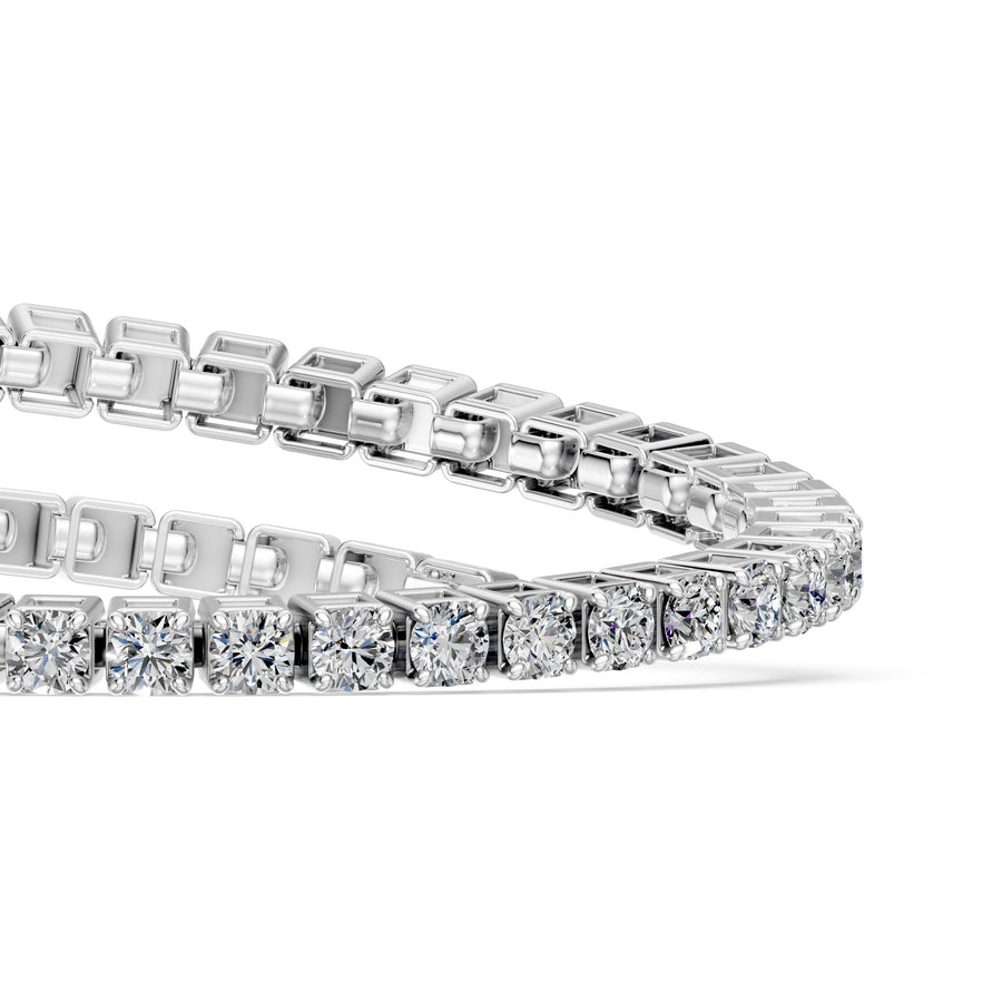 4.74 Carat Round Cut Diamond Bangle Bracelet VS1 D F White Gold 14k