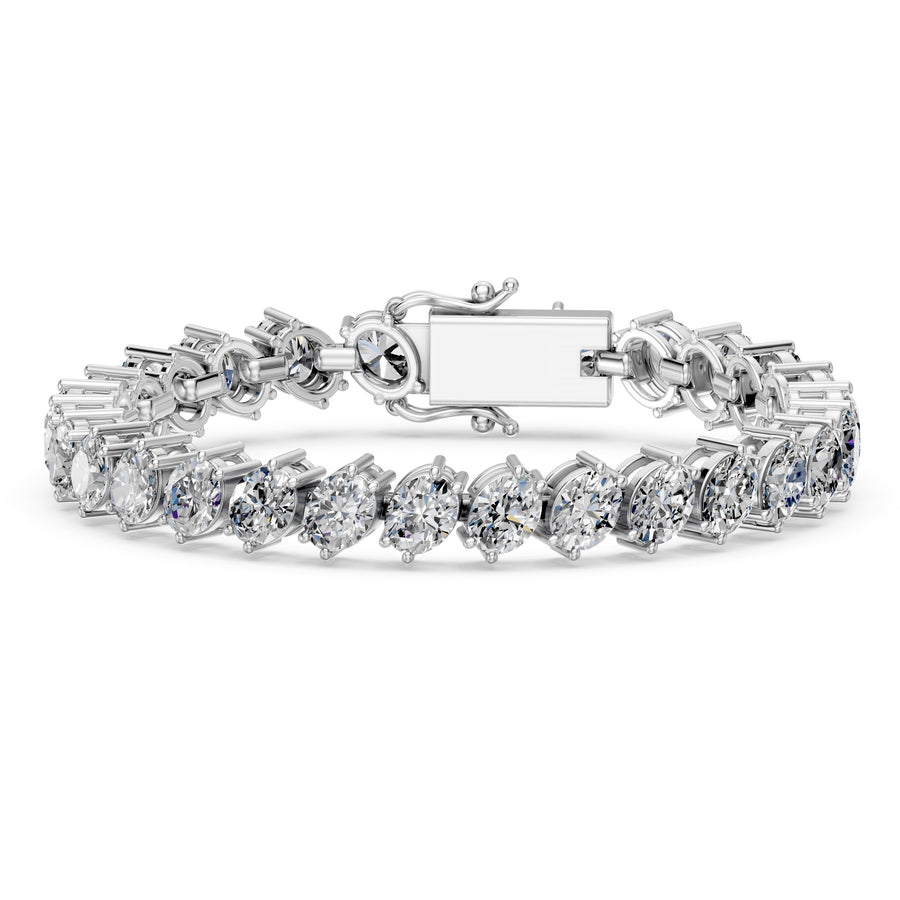 11.09 Carat Oval Cut Diamond Tennis Bracelet VS1 D F White Gold 14k