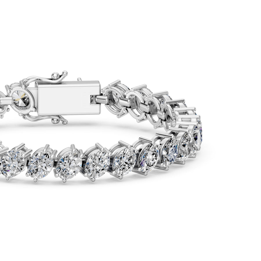 11.09 Carat Oval Cut Diamond Tennis Bracelet VS1 D F White Gold 14k