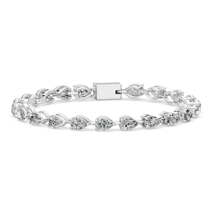 7.73 Carat Pear Cut Diamond Tennis Bracelet VS1 D F White Gold 14k — product image