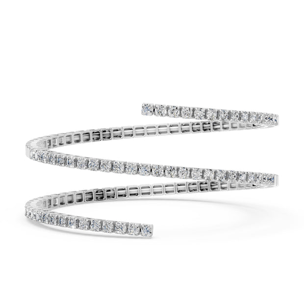 4.62 Carat Round Cut Diamond Bangle Bracelet VS1 D F White Gold 14k