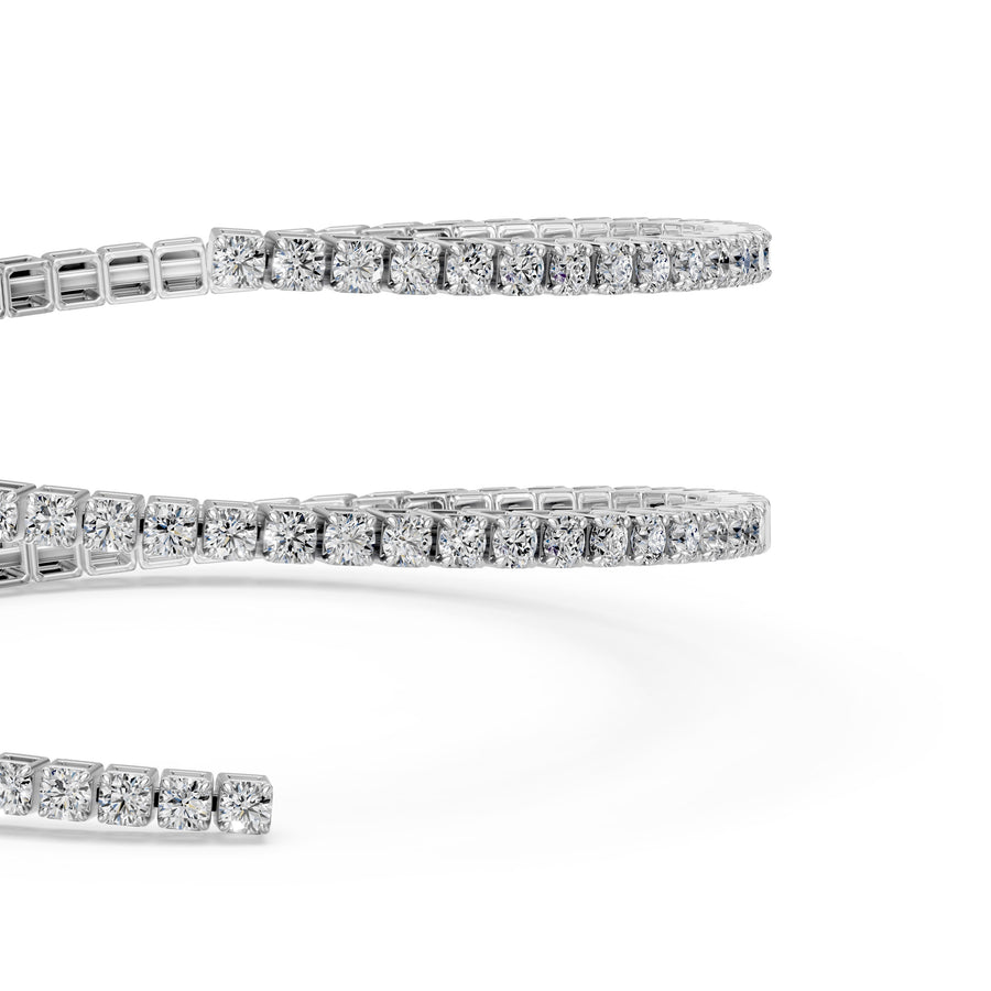 4.62 Carat Round Cut Diamond Bangle Bracelet VS1 D F White Gold 14k