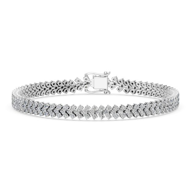 3.73 Carat Round Cut Diamond Tennis Bracelet VS1 D F White Gold 14k