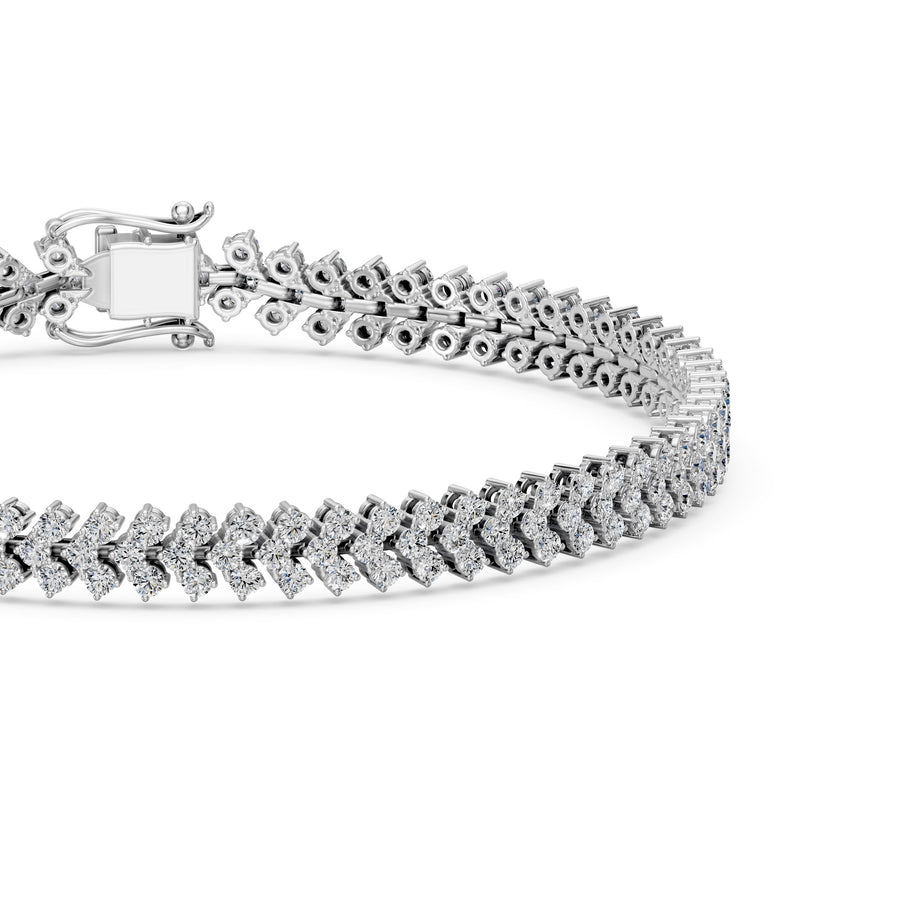 3.73 Carat Round Cut Diamond Tennis Bracelet VS1 D F White Gold 14k
