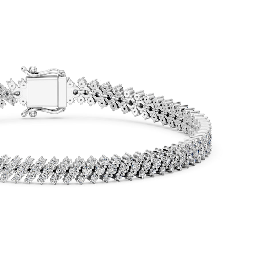 4.36 Carat Round Cut Diamond Tennis Bracelet VS1 D F White Gold 14k