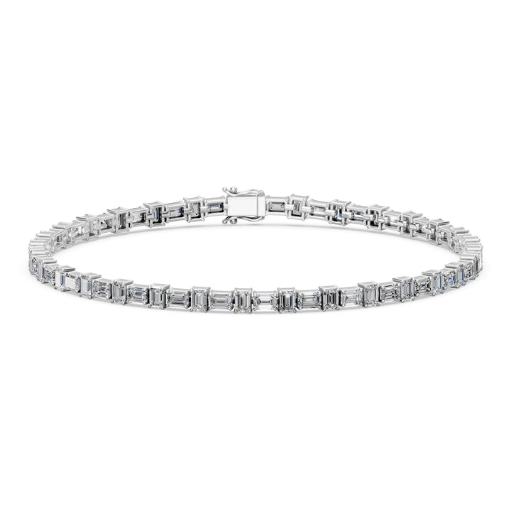 6.2 Carat Emerald Cut Diamond Tennis Bracelet VS1 D F White Gold 14k — product image
