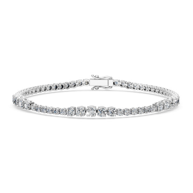 4.97 Carat Round Cut Diamond Tennis Bracelet VS1 D F White Gold 14k