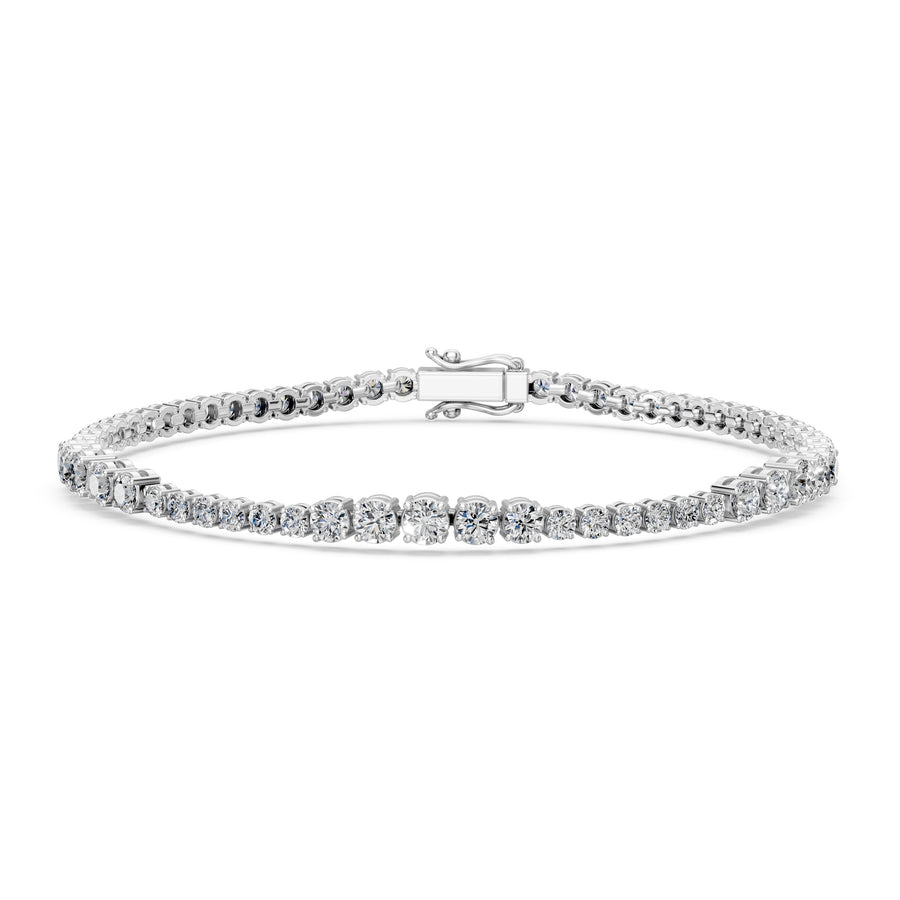 4.97 Carat Round Cut Diamond Tennis Bracelet VS1 D F White Gold 14k