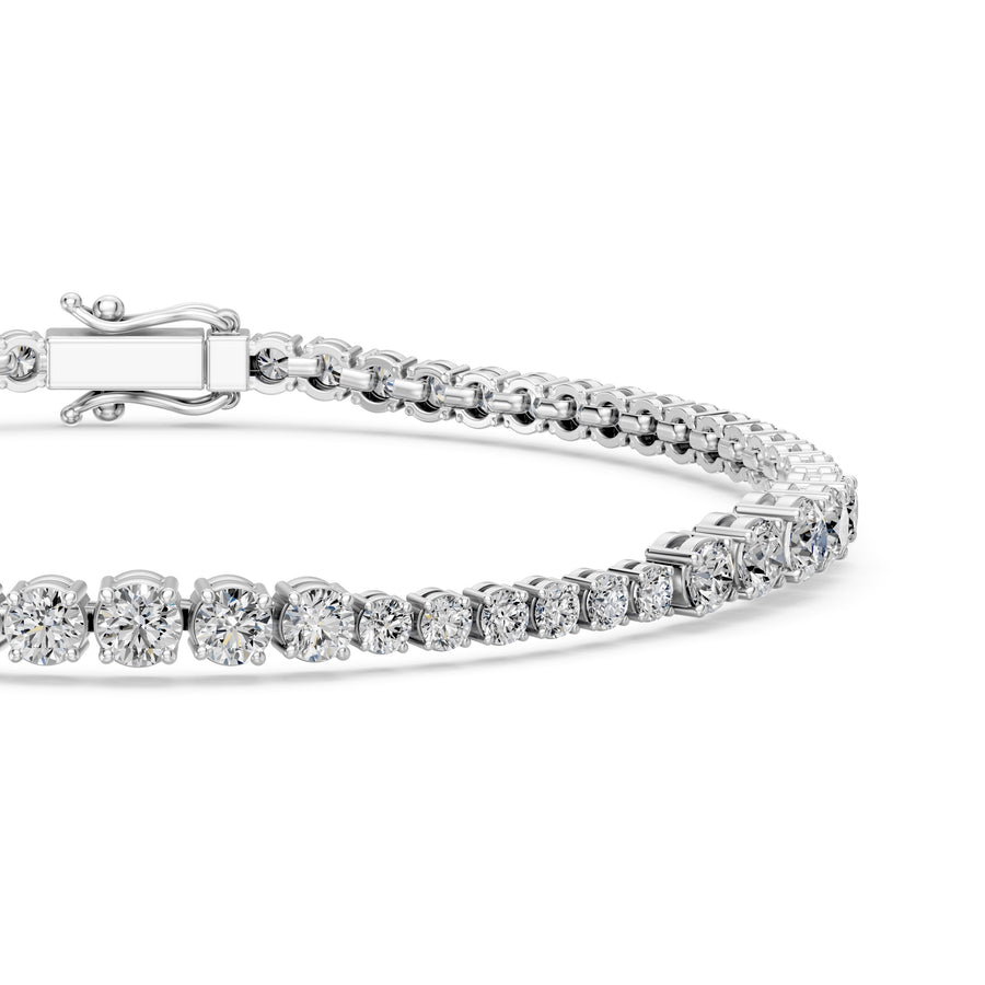 4.97 Carat Round Cut Diamond Tennis Bracelet VS1 D F White Gold 14k