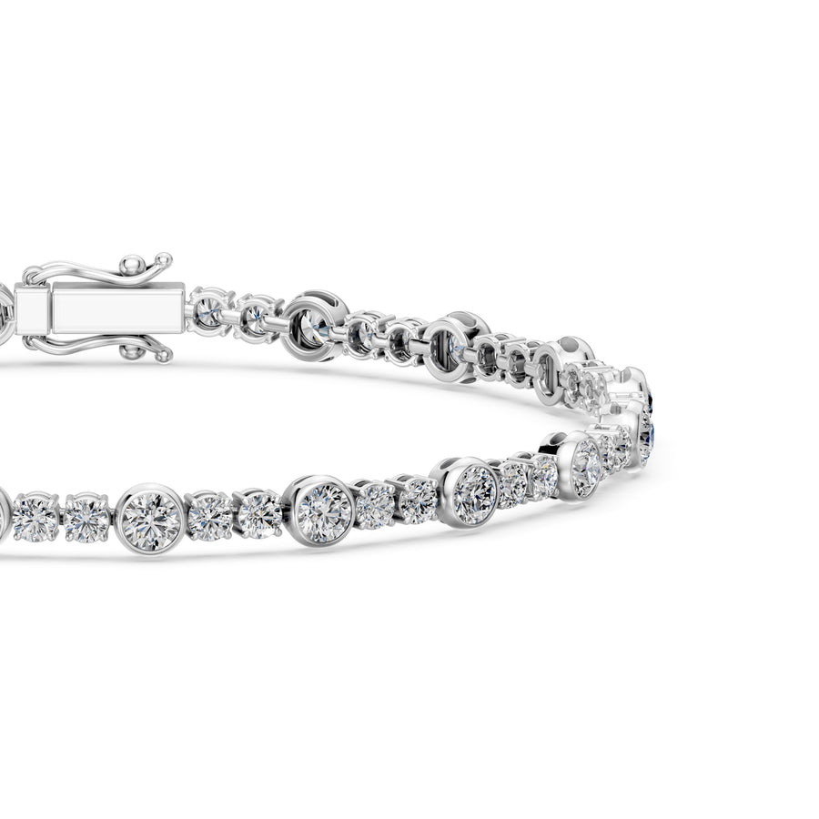 5.02 Carat Round Cut Diamond Tennis Bracelet VS1 D F White Gold 14k