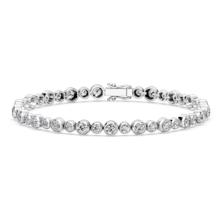 5.14 Carat Round Cut Diamond Tennis Bracelet VS1 D F White Gold 14k